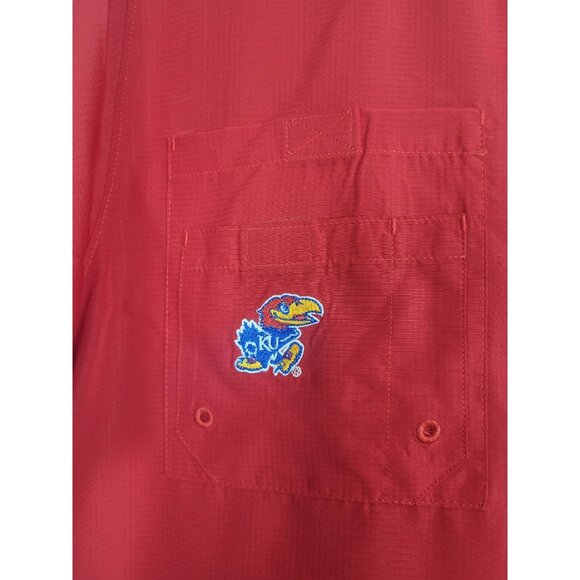 Kansas University Men's XL Red Shirt KU Jayhawk College NWT! Vented Pro Edge - Picture 3 of 7